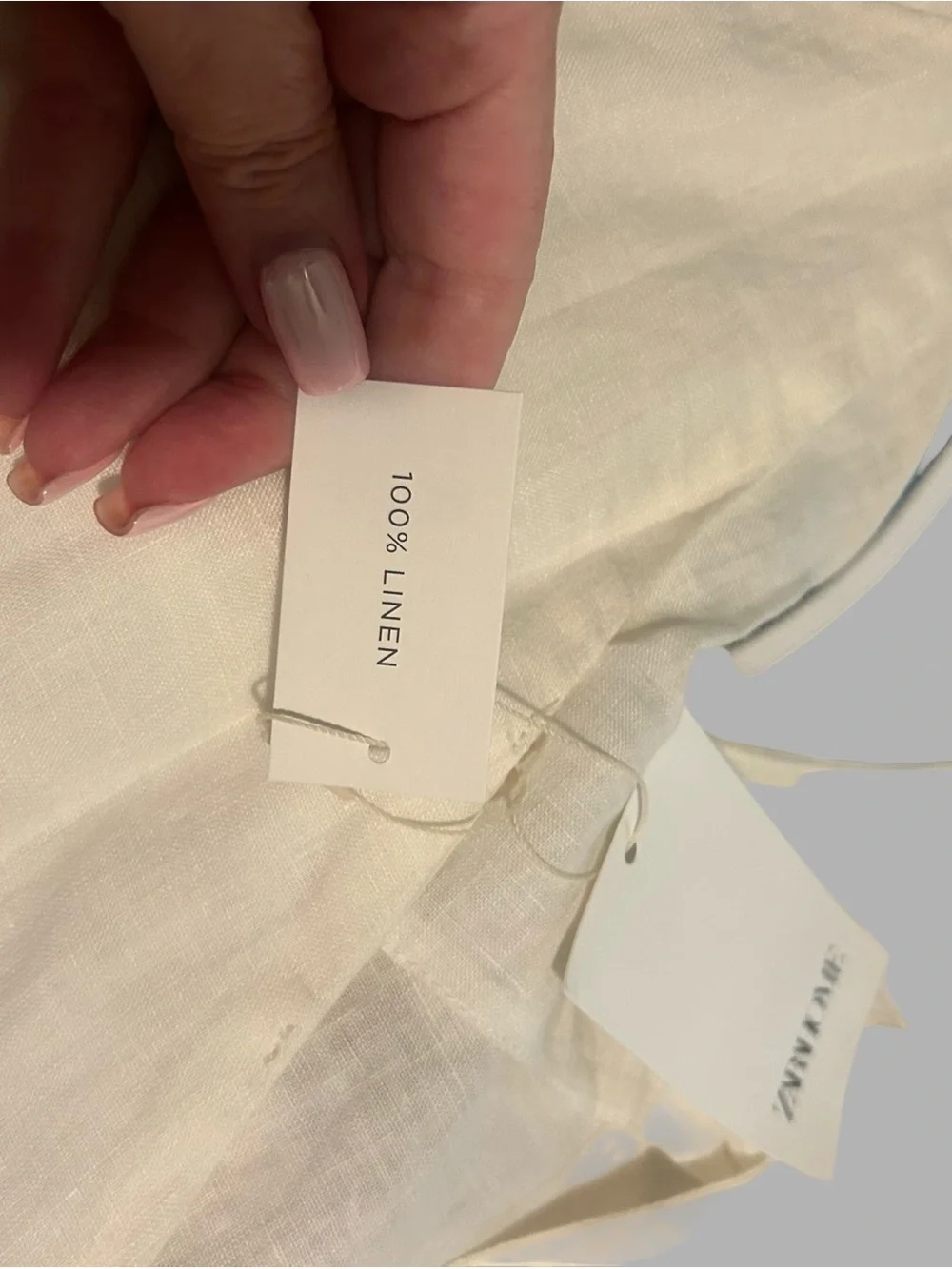 Zara White Strapless-Style Slip Dress with Draped Side Detail